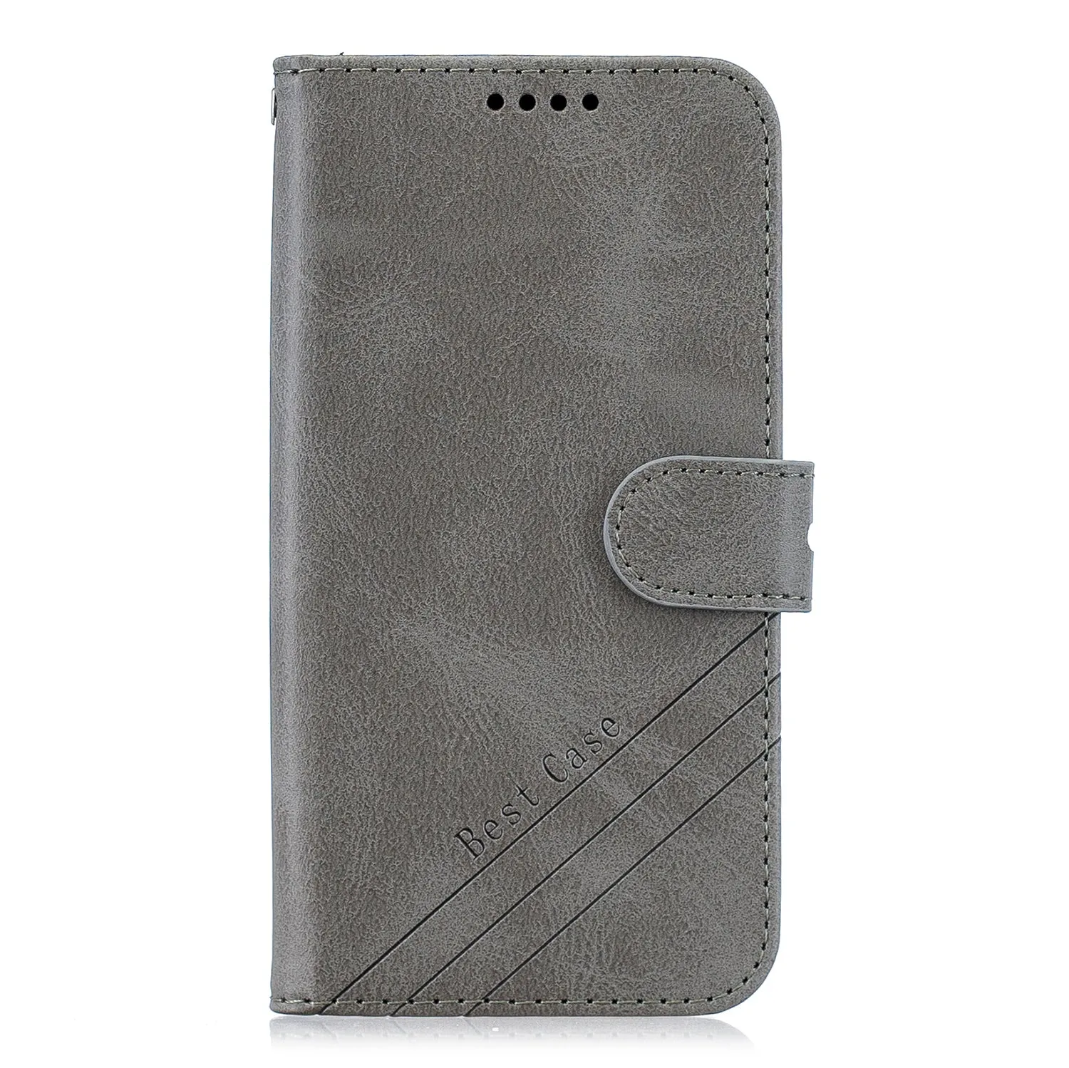 For OPPO F11/F11 Pro Case Soft Leather Cover with Denim Texture Precise Cutouts Wallet Design Buckle Closure Smartphone Shell  gray