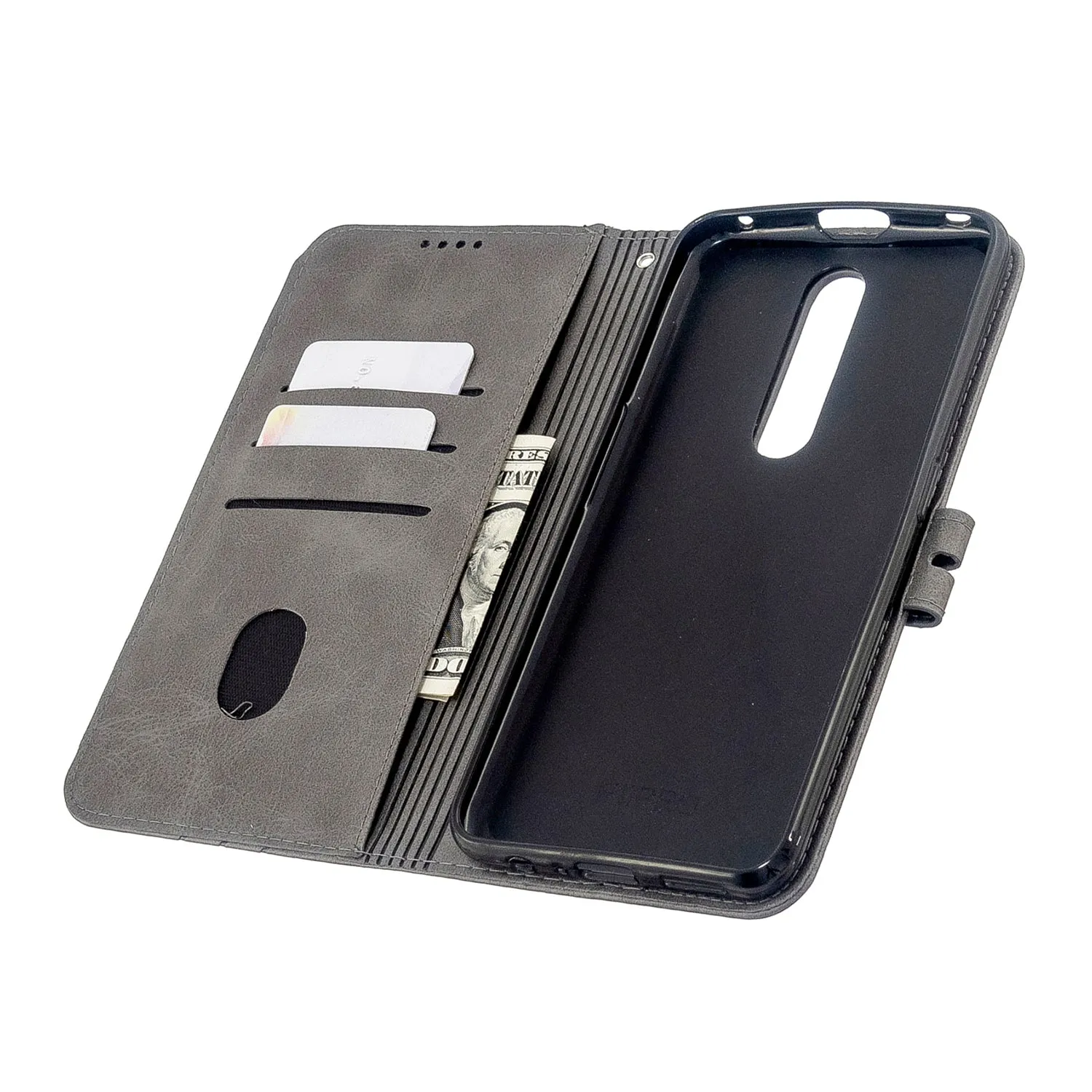 For OPPO F11/F11 Pro Case Soft Leather Cover with Denim Texture Precise Cutouts Wallet Design Buckle Closure Smartphone Shell  gray