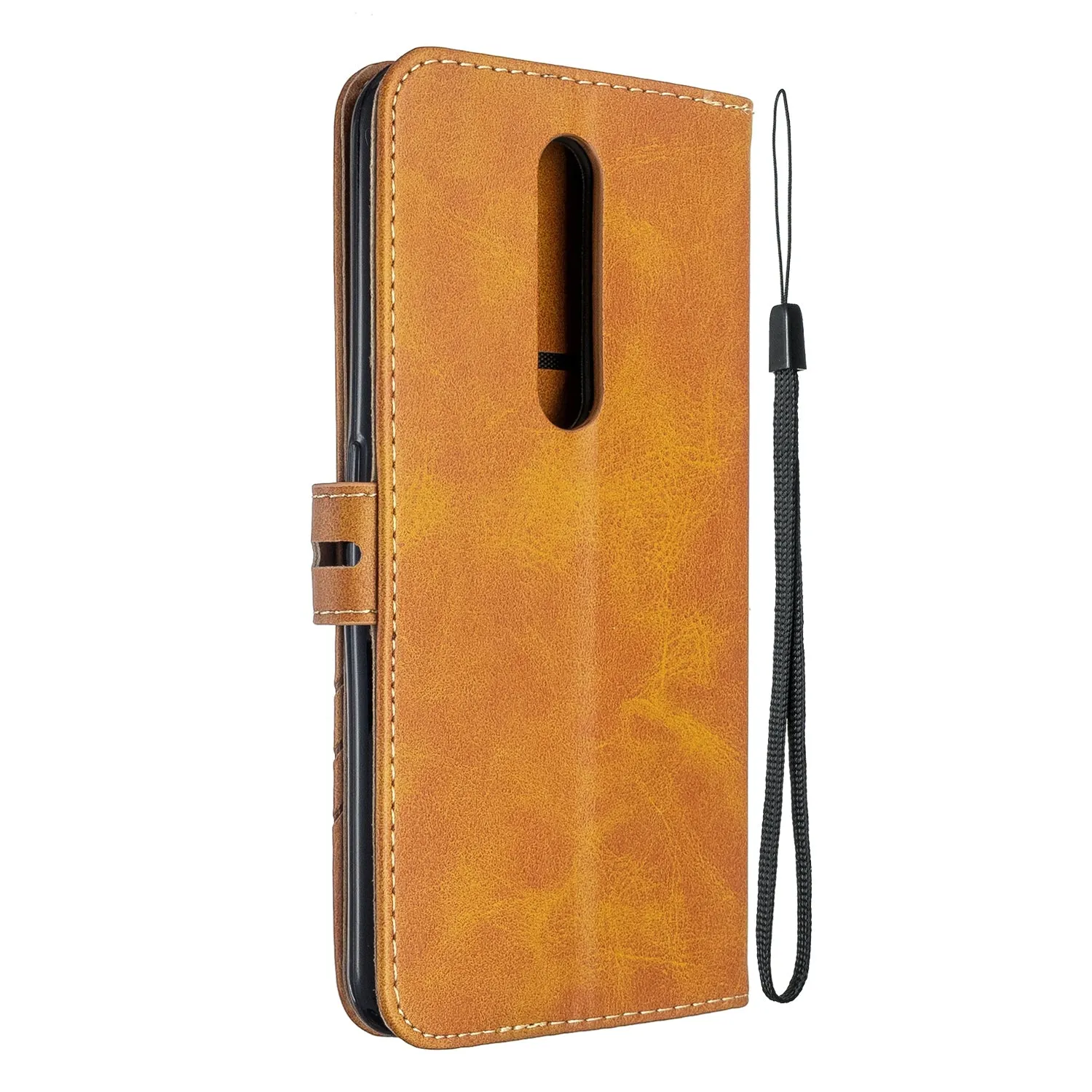 For OPPO F11/F11 Pro Case Soft Leather Cover with Denim Texture Precise Cutouts Wallet Design Buckle Closure Smartphone Shell  yellow