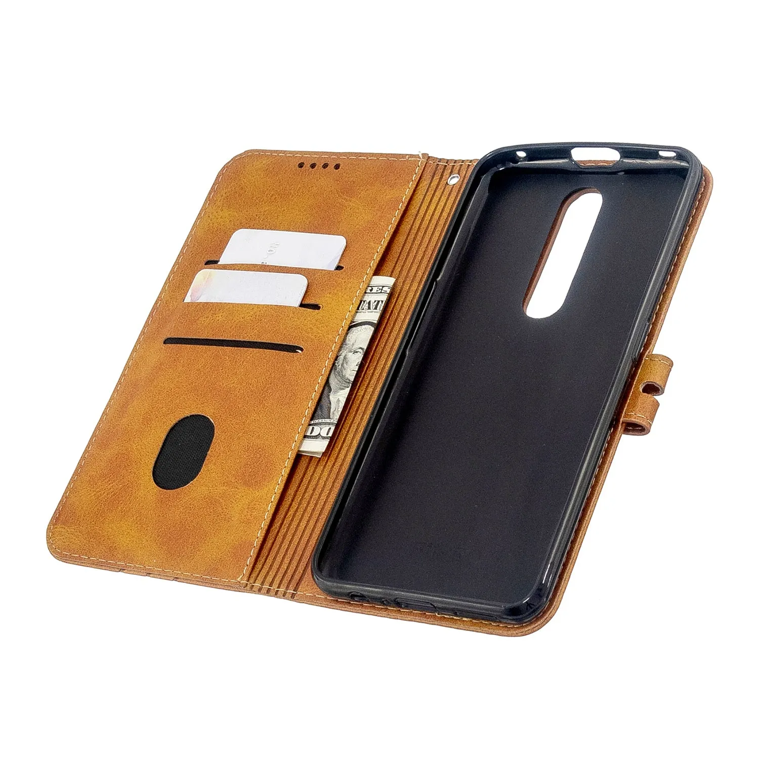 For OPPO F11/F11 Pro Case Soft Leather Cover with Denim Texture Precise Cutouts Wallet Design Buckle Closure Smartphone Shell  yellow