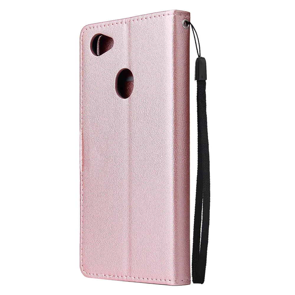 For OPPO F7 Wallet-type PU Leather Protective Phone Case with Buckle & 3 Card Position brown