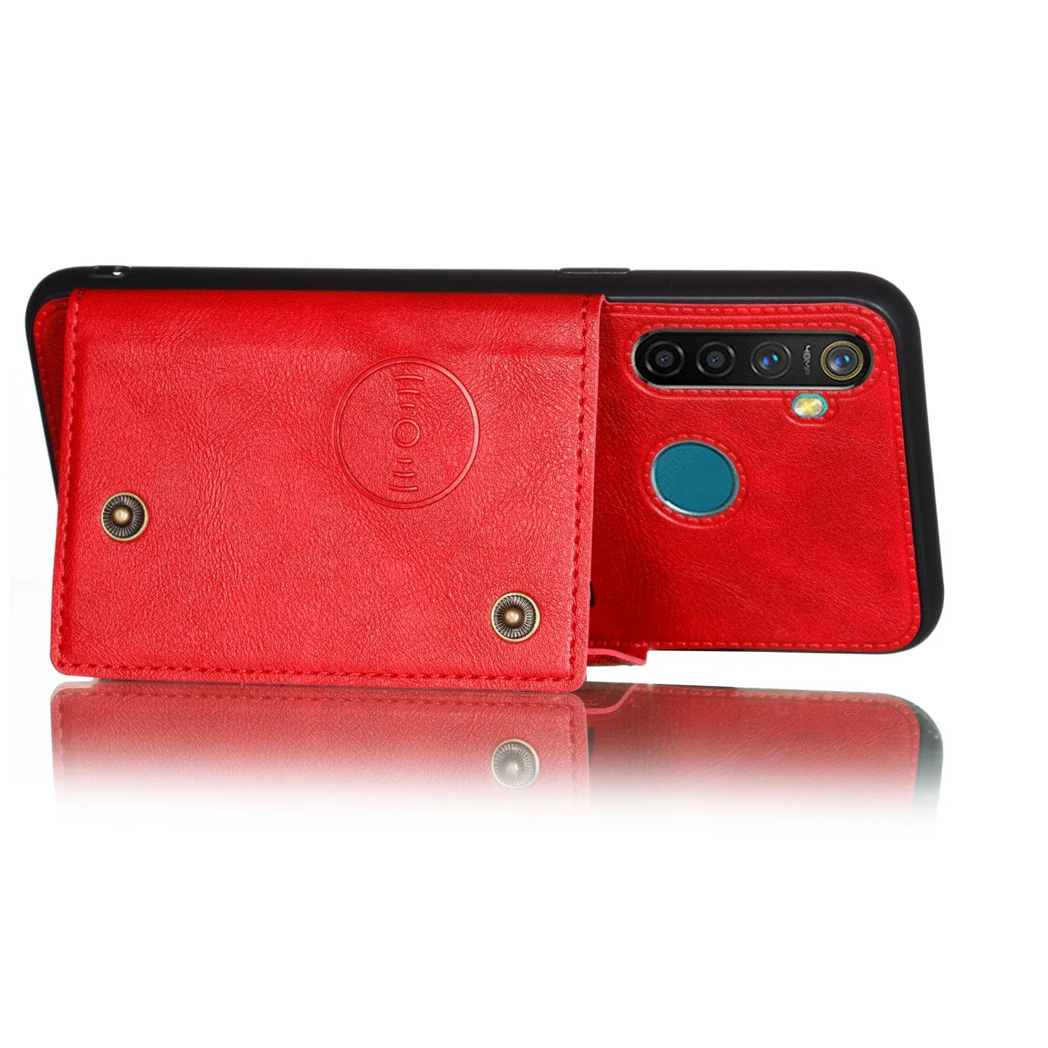 For OPPO Realme 5/5 Pro Mobile Phone Shell Buckle Closure Wallet Design Overall Protective Smartphone Cover  black