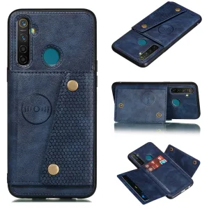 For OPPO Realme 5/5 Pro Mobile Phone Shell Buckle Closure Wallet Design Overall Protective Smartphone Cover  blue