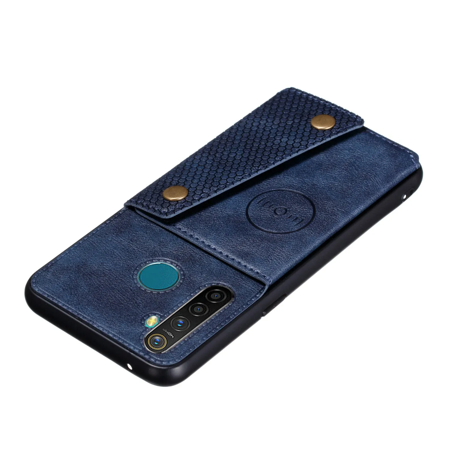 For OPPO Realme 5/5 Pro Mobile Phone Shell Buckle Closure Wallet Design Overall Protective Smartphone Cover  blue