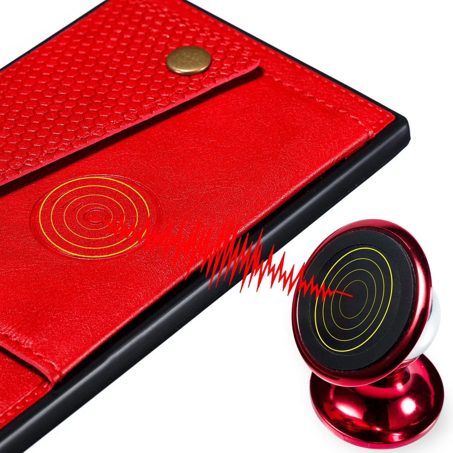 For OPPO Realme 5/5 Pro Mobile Phone Shell Buckle Closure Wallet Design Overall Protective Smartphone Cover  red