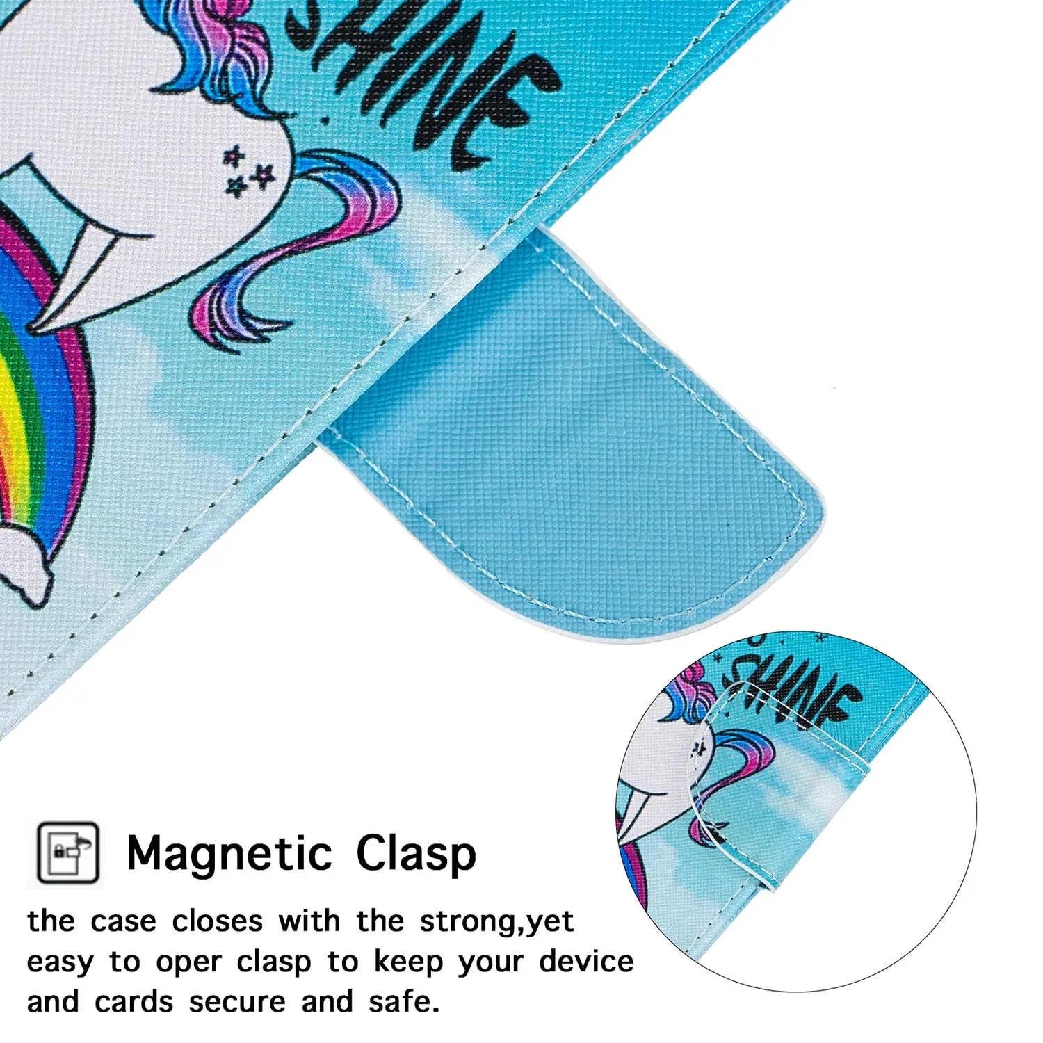 For Redmi Note 8/8 Pro Cellphone Cover Stand Function Wallet Design PU Leather Smartphone Shell Elegant Pattern Printed  Rainbow horse