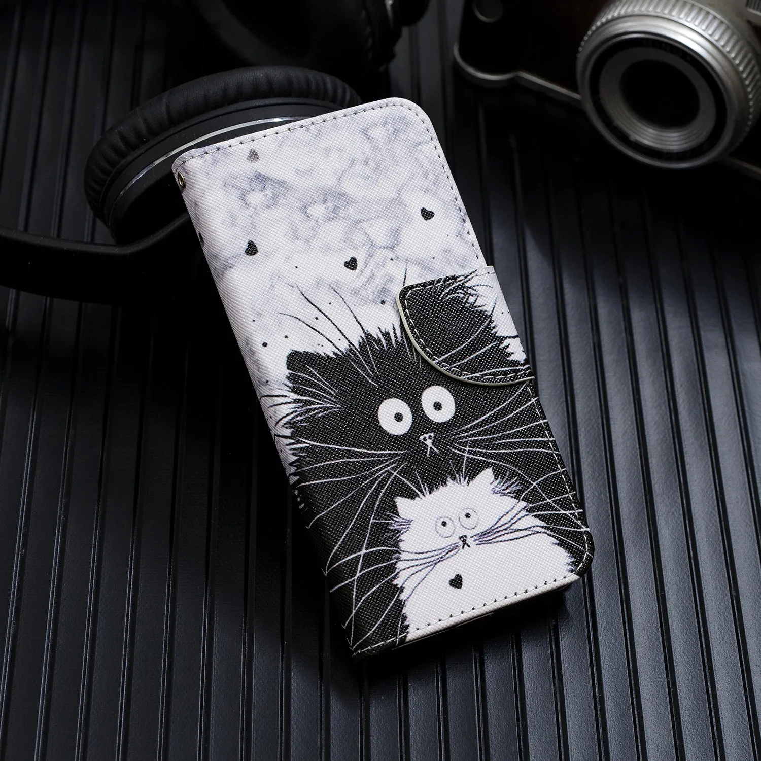 For Redmi Note 8/8 Pro Cellphone Cover Stand Function Wallet Design PU Leather Smartphone Shell Elegant Pattern Printed  Rainbow horse