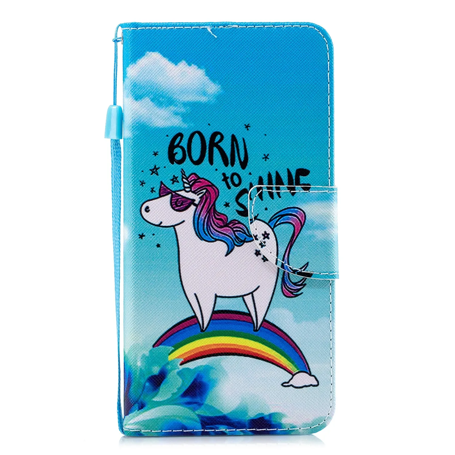 For Redmi Note 8/8 Pro Cellphone Cover Stand Function Wallet Design PU Leather Smartphone Shell Elegant Pattern Printed  Rainbow horse