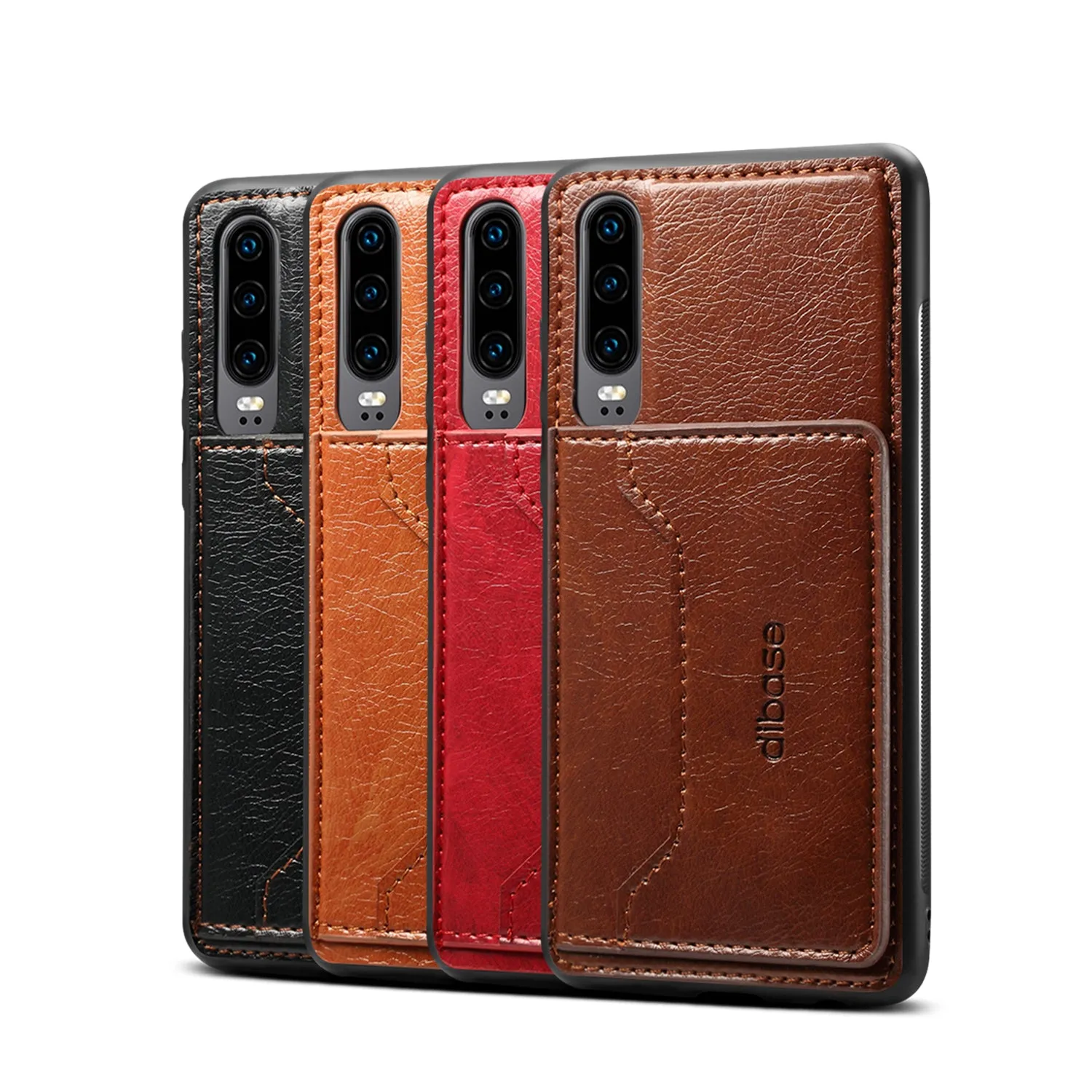 For Samsung A50 Retro PU Leather Wallet Card Holder Stand Non-slip Shockproof Cell Phone Case brown