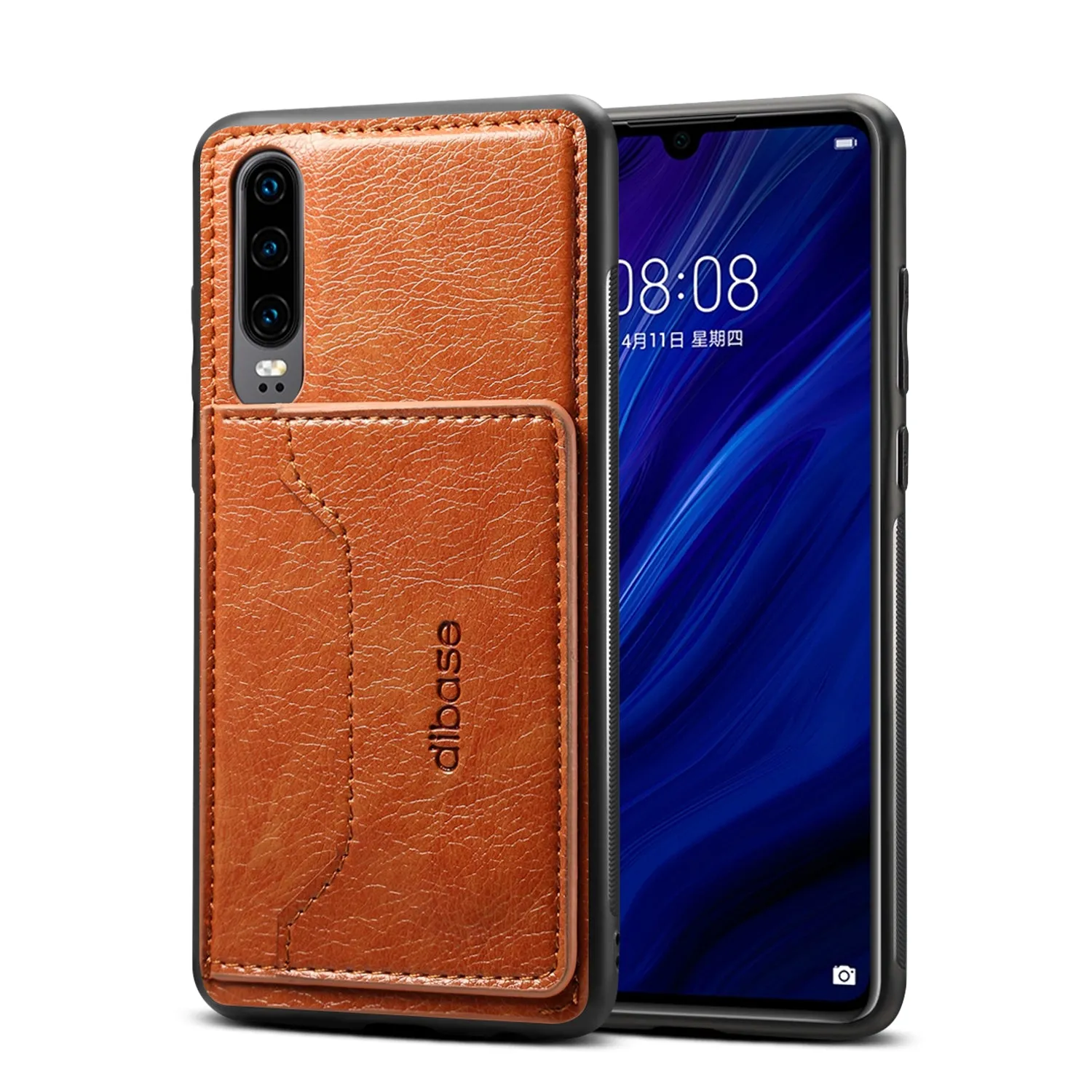 For Samsung A50 Retro PU Leather Wallet Card Holder Stand Non-slip Shockproof Cell Phone Case brown
