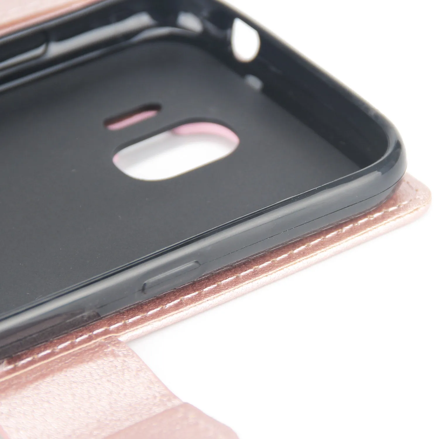 For Samsung J2 PRO 2018/Grand Prime Pro/J250 PU Cell Phone Case Protective Cover Shell with Buckle brown