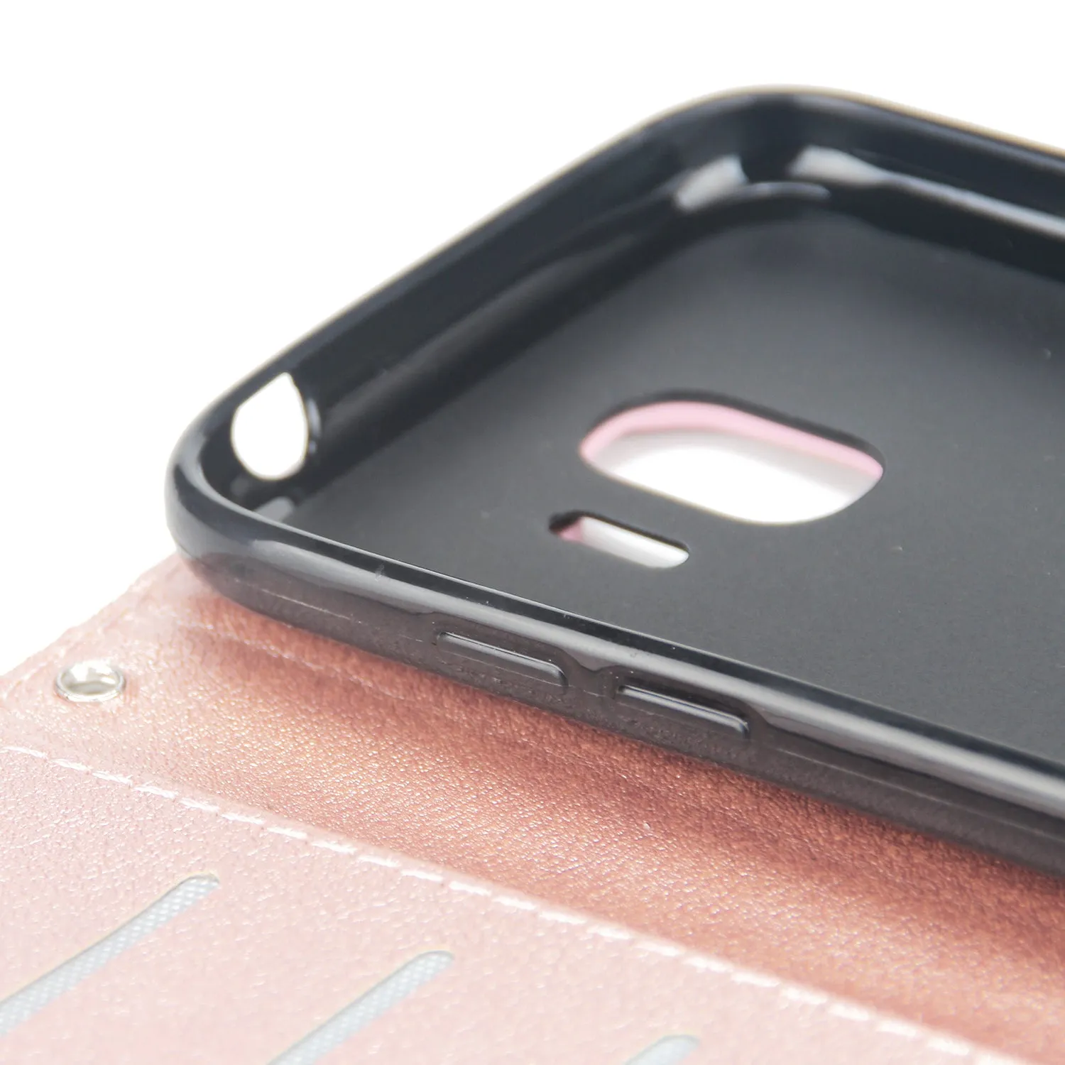 For Samsung J2 PRO 2018/Grand Prime Pro/J250 PU Cell Phone Case Protective Cover Shell with Buckle brown
