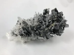 Galena and Sphalerite on Quartz with Chalcopyrite, Kruchev dol Mine, Madan District, Bulgaria, Mined c. 2012, Small Cabinet 4.0 x 6.0 x 13.0 cm, $400.  Online Online July 9.