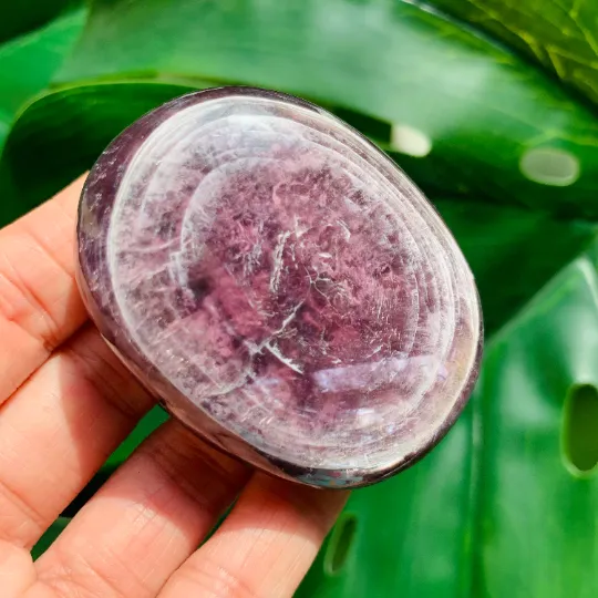 Gem Lepidolite Chunky Palm Stone