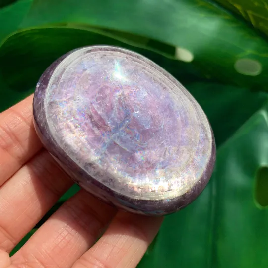 Gem Lepidolite Chunky Palm Stone