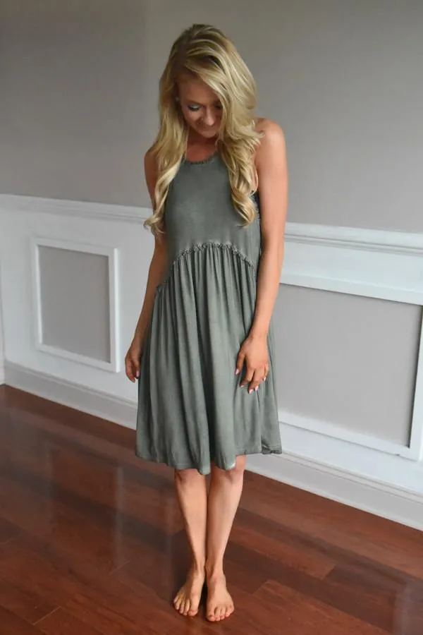 Gentle Breeze Dress ~ Olive