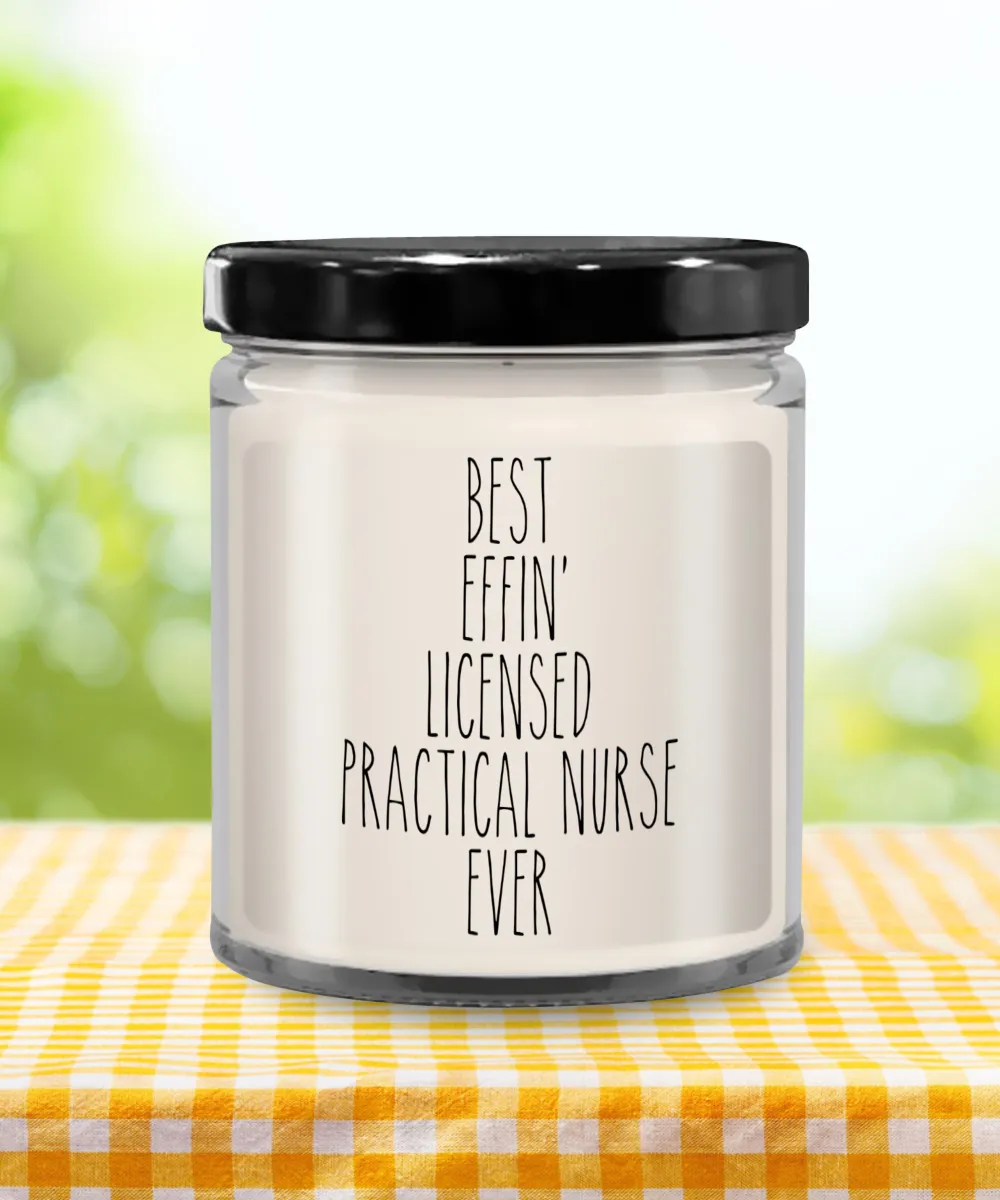 Gift For Licensed Practical Nurse Best Effin' Licensed Practical Nurse Ever Candle 9oz Vanilla Scented Soy Wax Blend Candles Funny Coworker Gifts