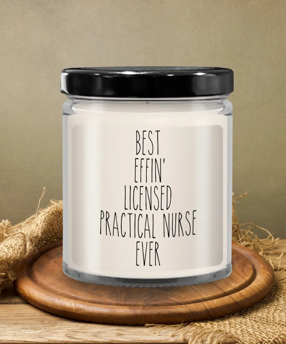 Gift For Licensed Practical Nurse Best Effin' Licensed Practical Nurse Ever Candle 9oz Vanilla Scented Soy Wax Blend Candles Funny Coworker Gifts