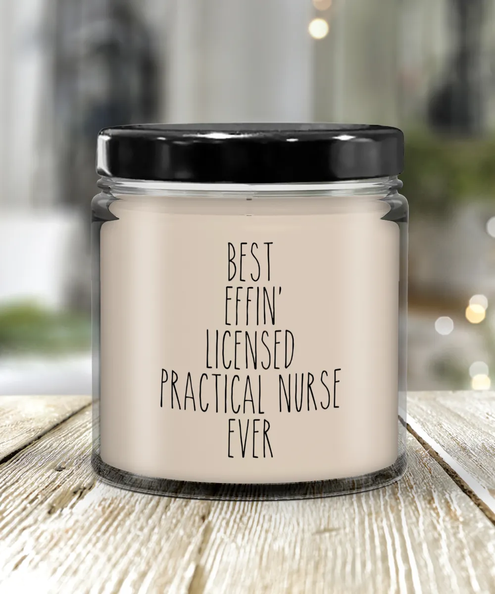 Gift For Licensed Practical Nurse Best Effin' Licensed Practical Nurse Ever Candle 9oz Vanilla Scented Soy Wax Blend Candles Funny Coworker Gifts