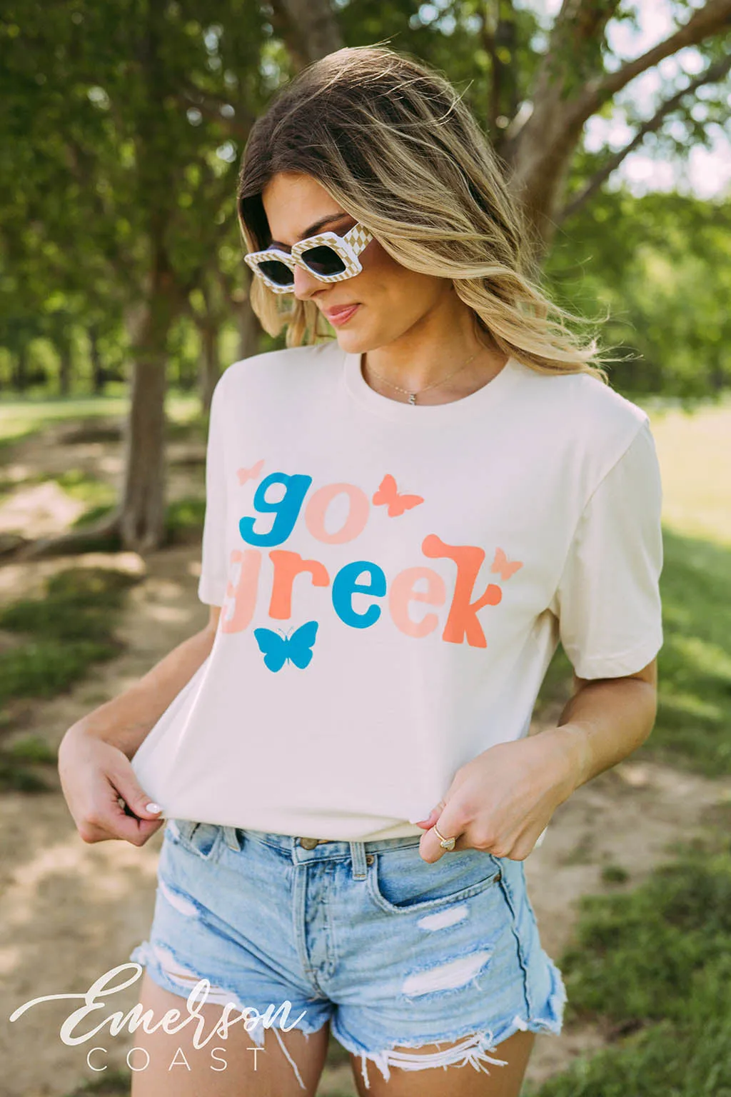 Go Greek Colorful Butterfly Tee