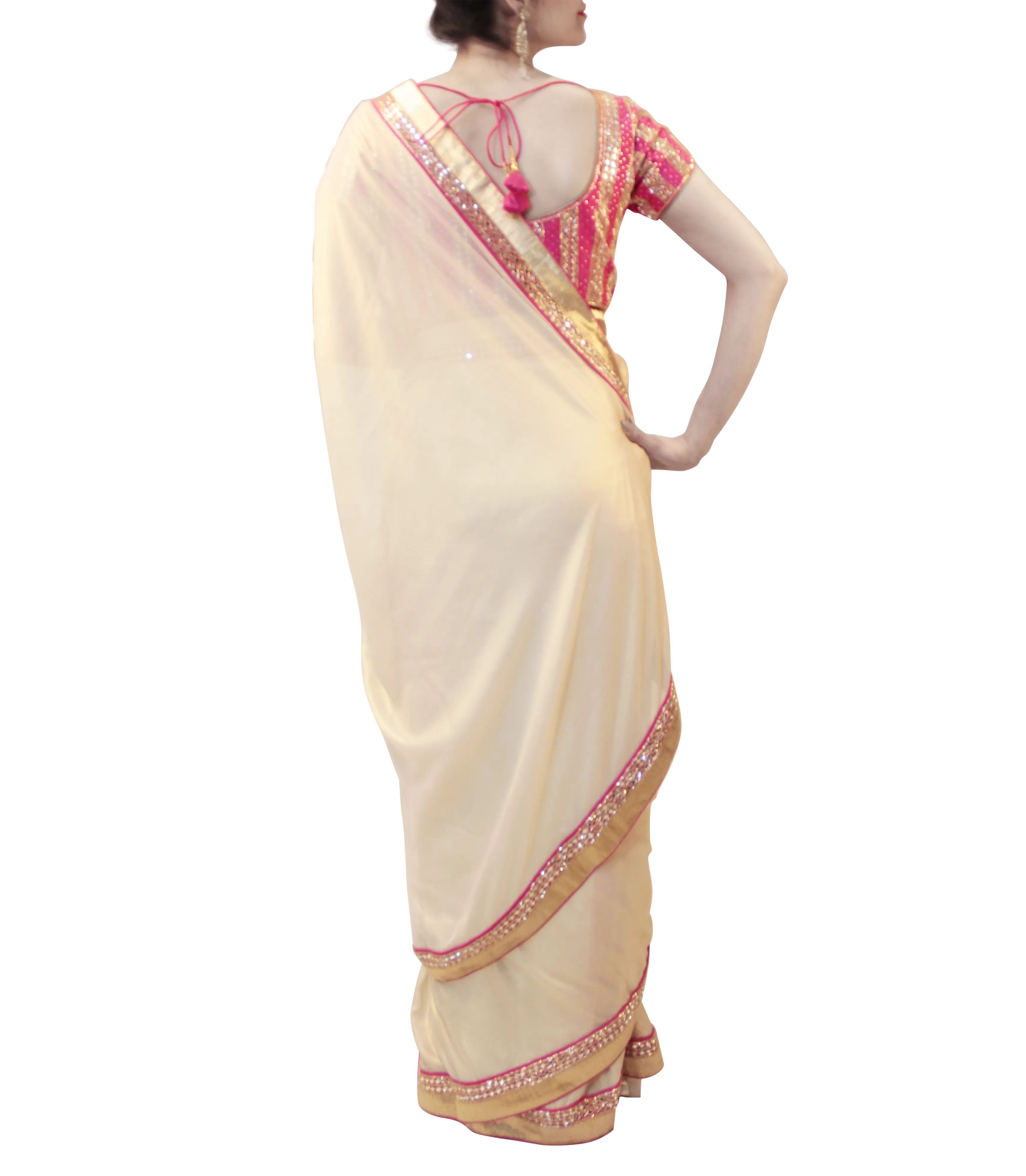 GOLD AND PINK SAREE