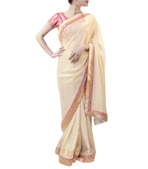 GOLD AND PINK SAREE