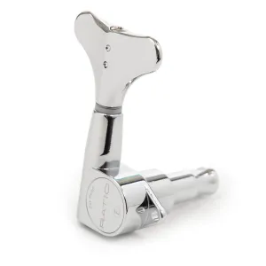 GraphTech RATIO Bass Guitar4-in-Line Key Machine Heads ~ Chrome