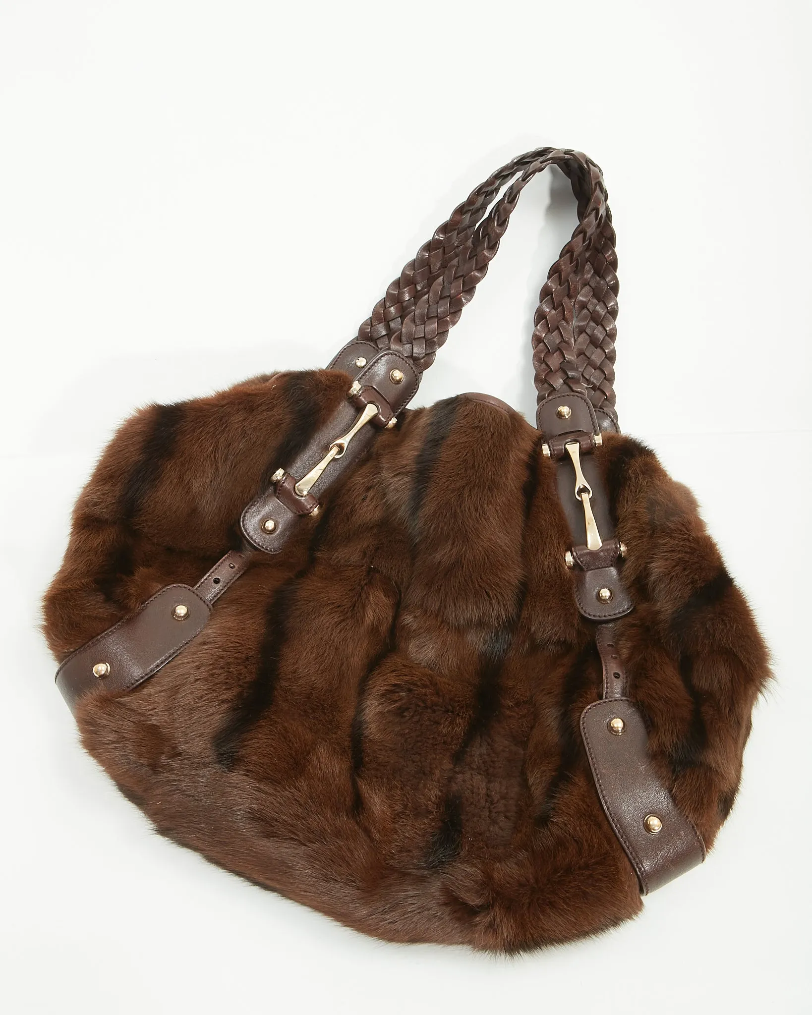 Gucci Brown Fur Pelham Medium Shoulder Bag