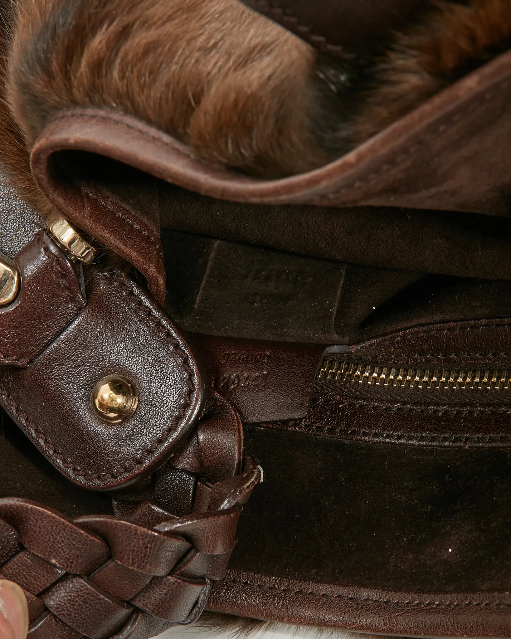 Gucci Brown Fur Pelham Medium Shoulder Bag