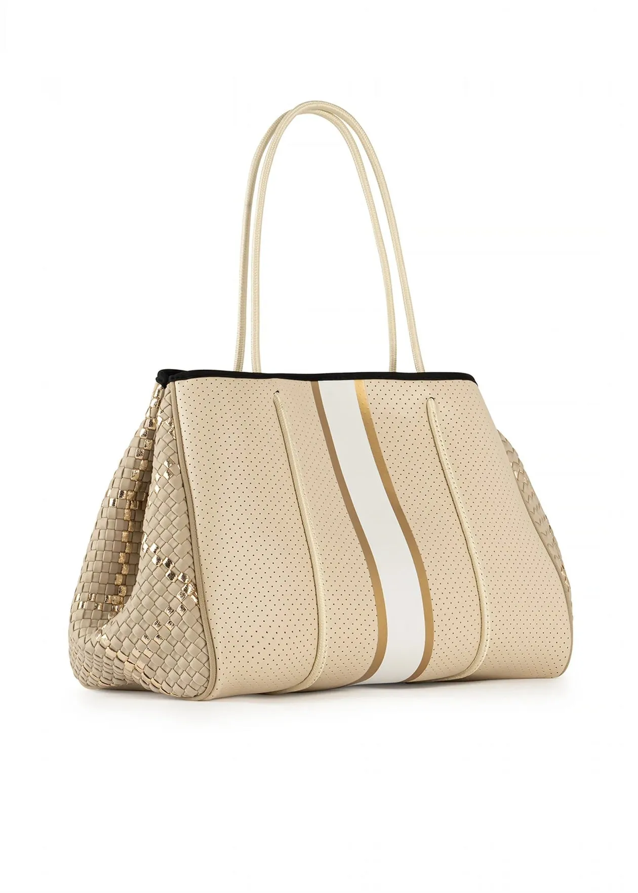 Haute Shore - Greyson Dune '23  Neoprene Woven Mix Media Tote