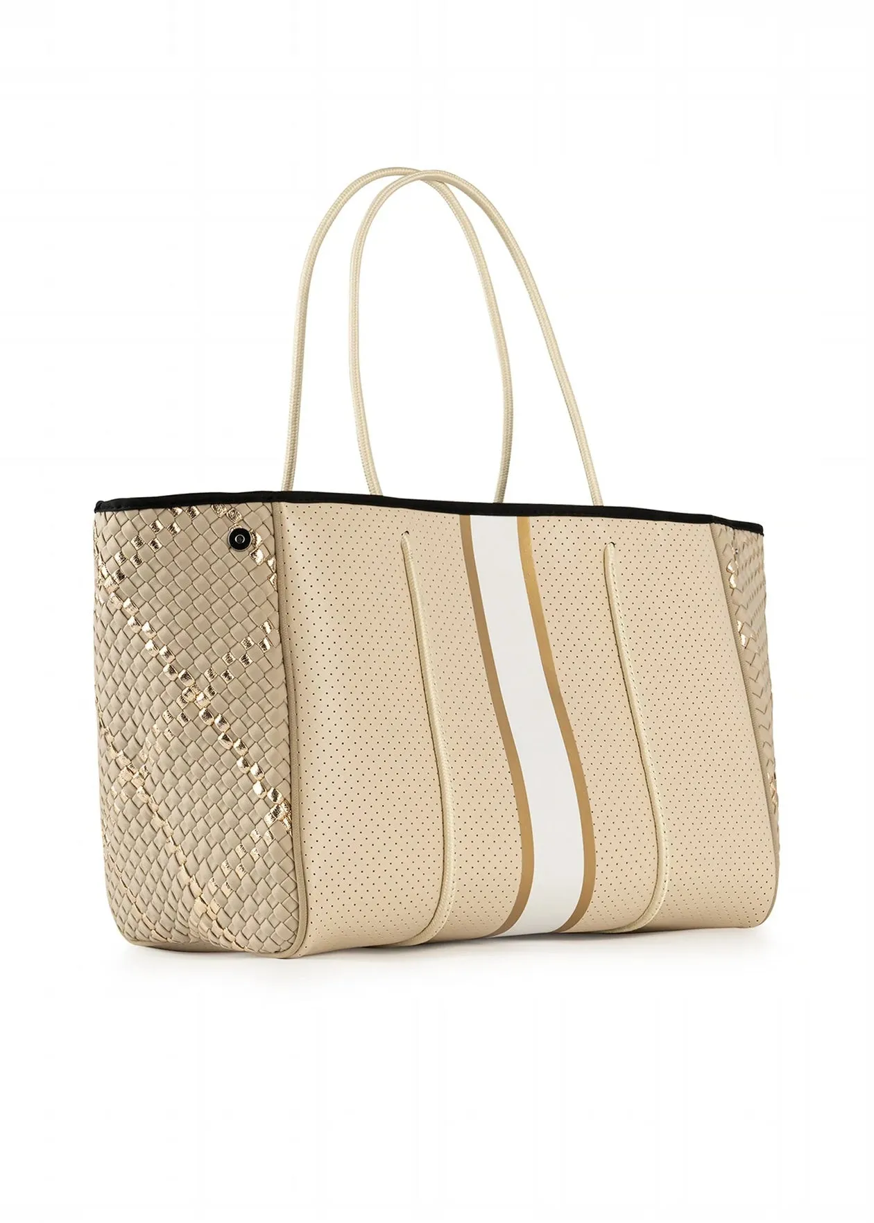 Haute Shore - Greyson Dune '23  Neoprene Woven Mix Media Tote