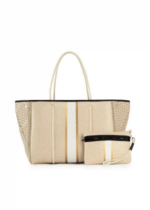 Haute Shore - Greyson Dune '23  Neoprene Woven Mix Media Tote