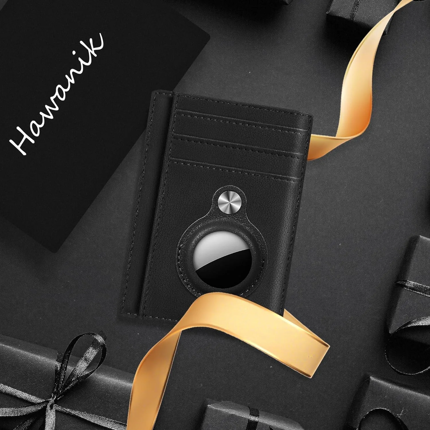 Hawanik Slim Minimalist Airtag Wallet Not Including Airtag