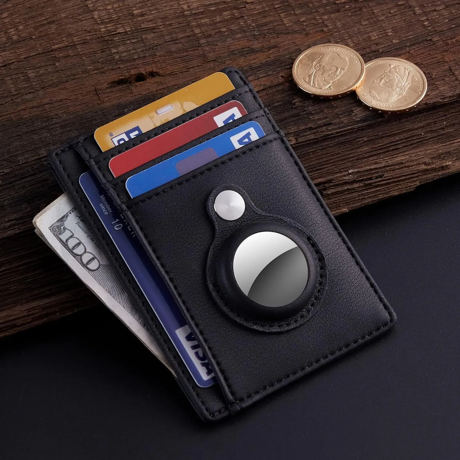 Hawanik Slim Minimalist Airtag Wallet Not Including Airtag