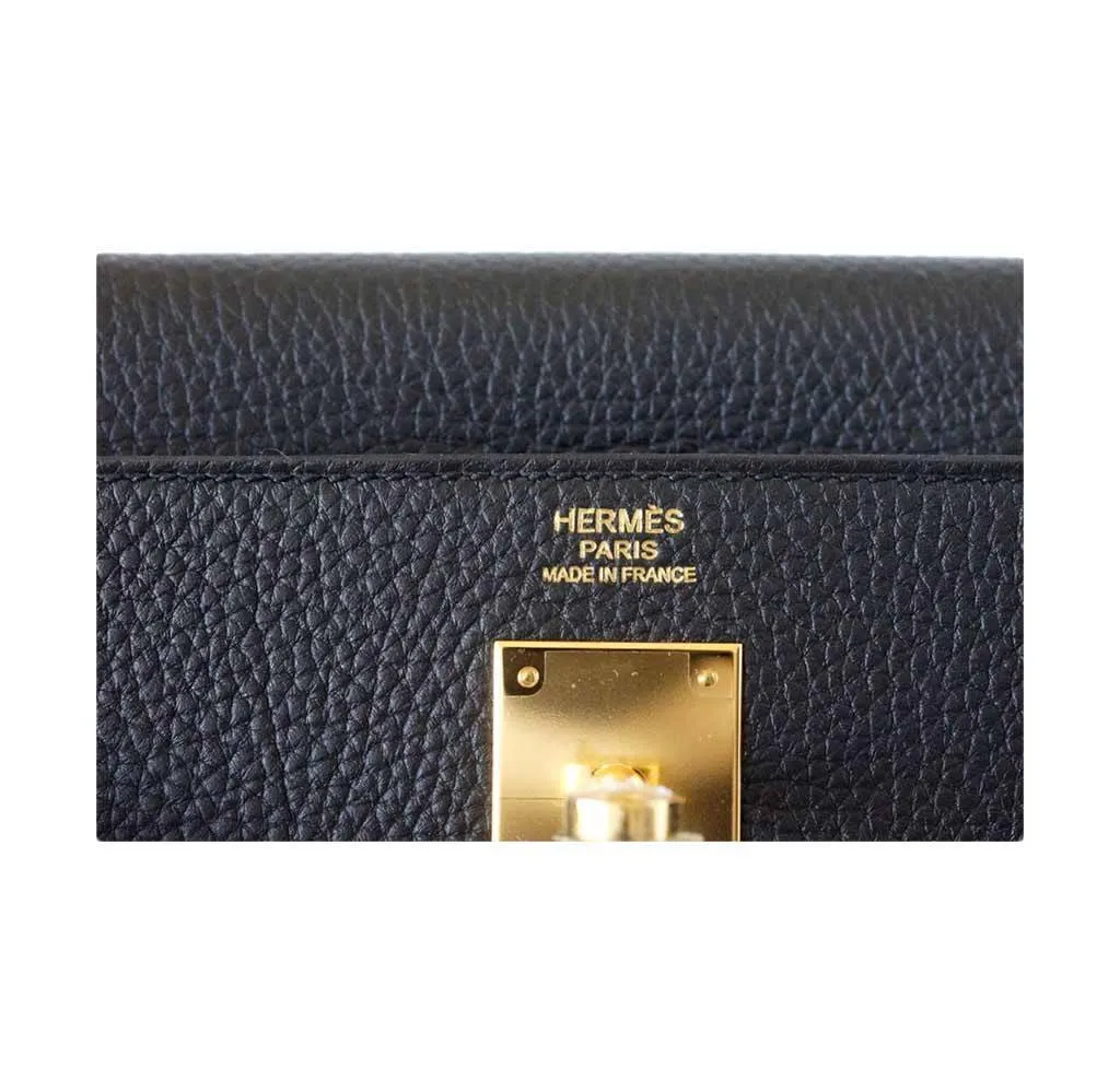 Hermès Kelly 32 Black Bag Togo GHW