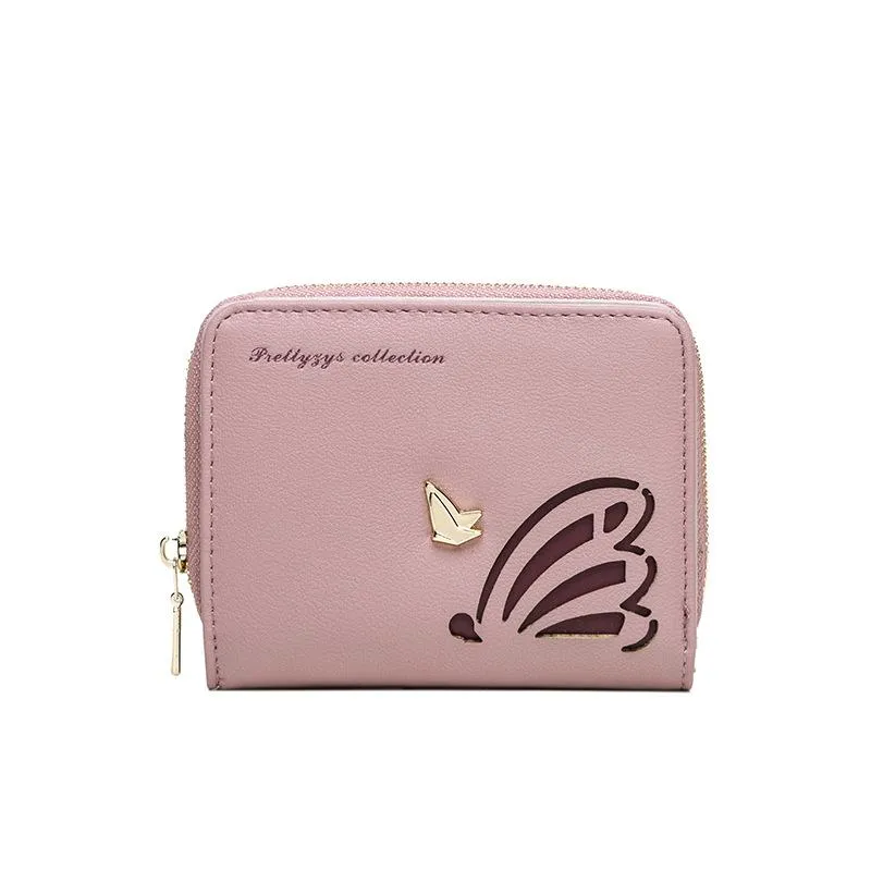 Hollow Butterfly Zipper Wallet