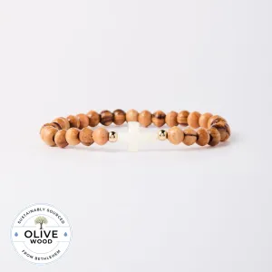 Holy Water Olive Wood Cross Bracelet