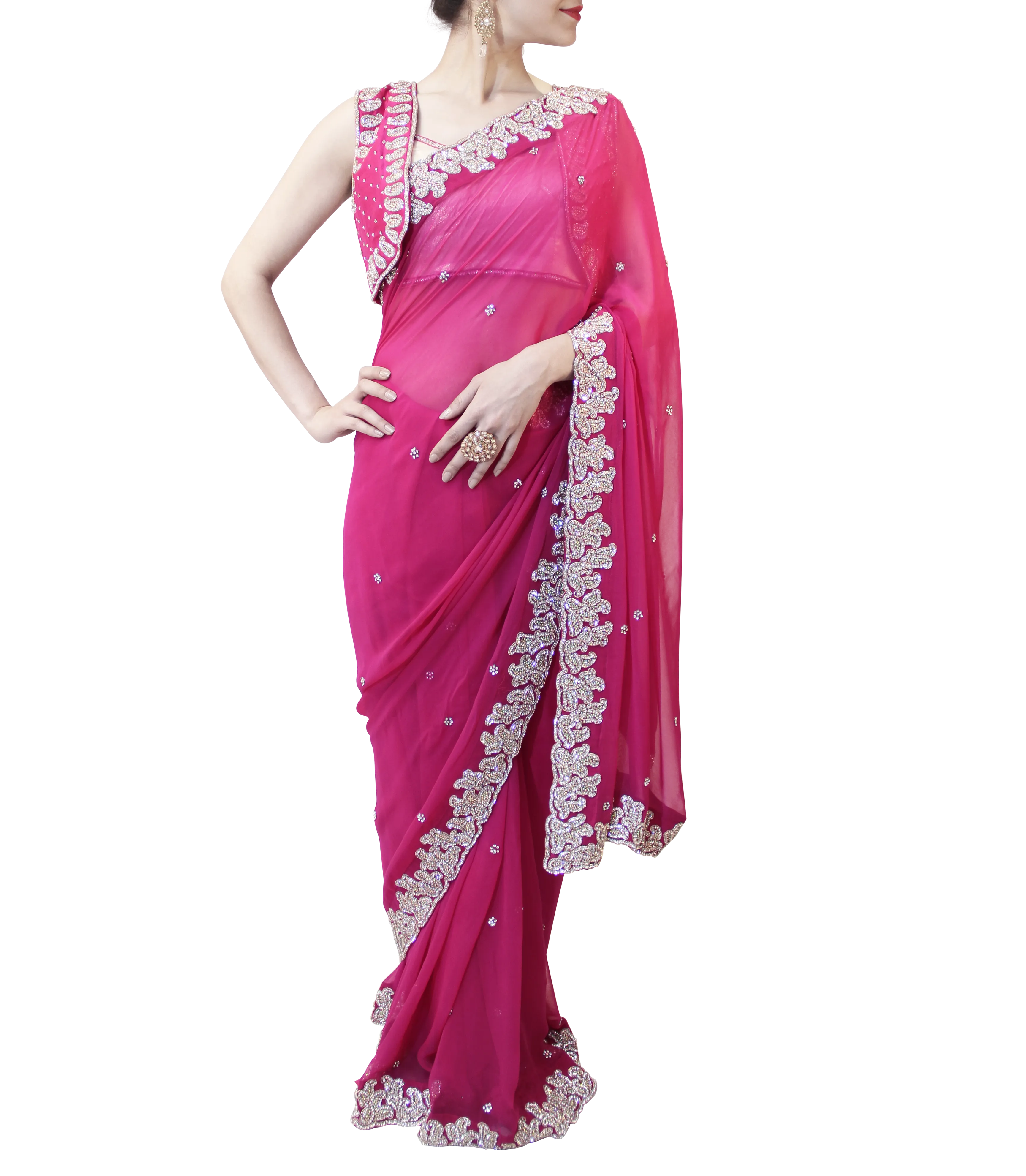HOT PINK SAREE
