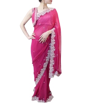 HOT PINK SAREE
