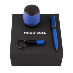 HUGO BOSS HPBEK007L-Set Gear Matrix Blue (ballpoint pen, key ring & speaker)