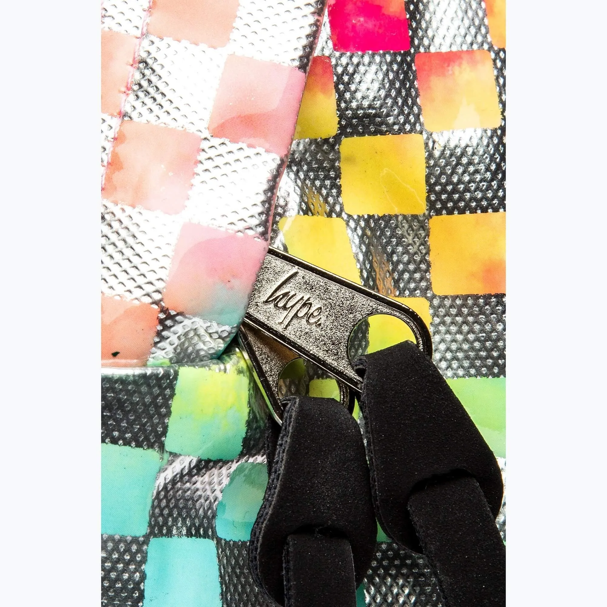 Hype Unisex Multi Rainbow Check Crest Backpack Multi