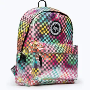 Hype Unisex Multi Rainbow Check Crest Backpack Multi