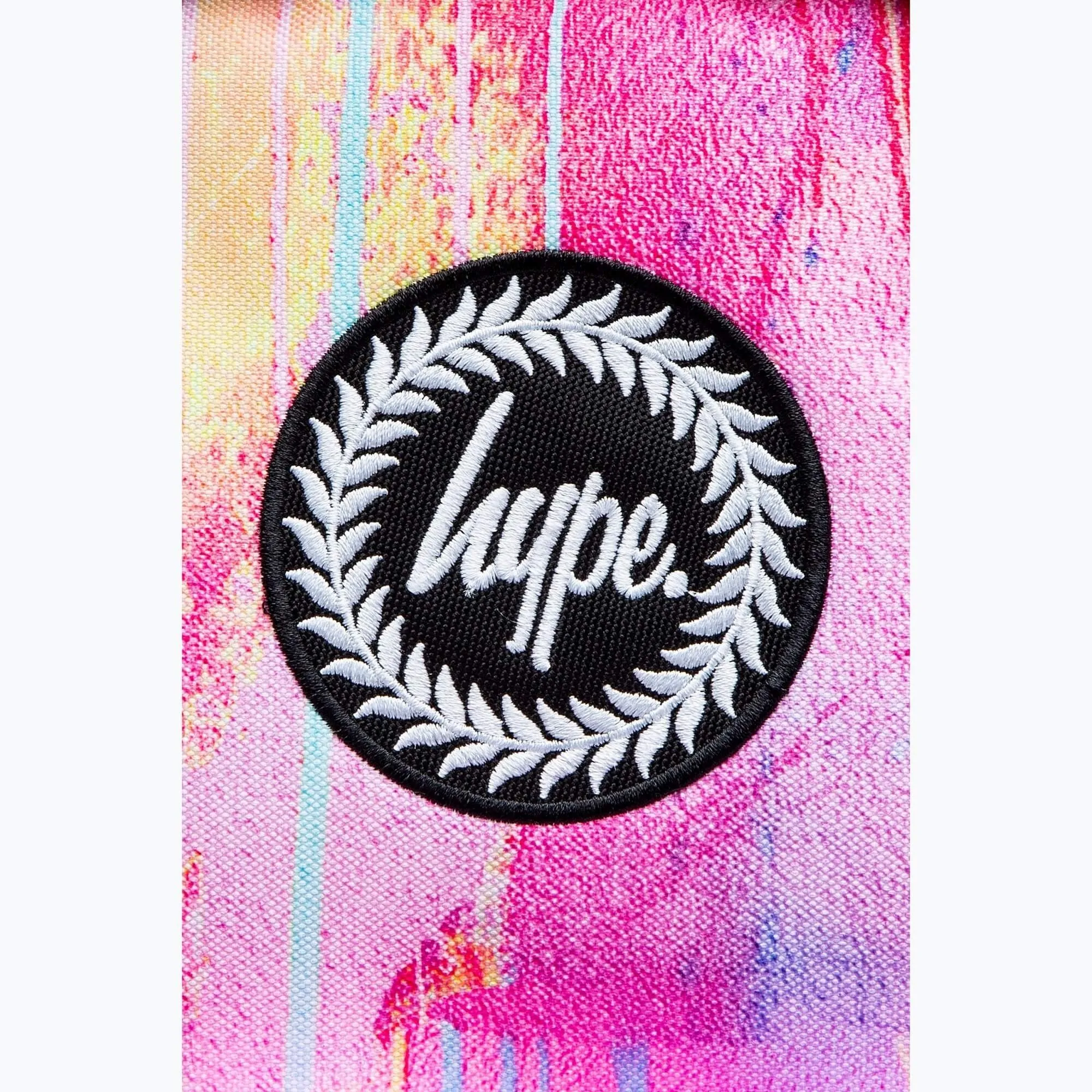 Hype Unisex Pink Spray Drips Crest Backpack Pink