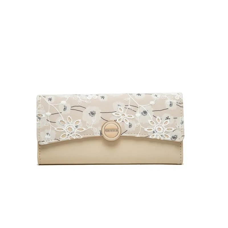 Lace Flower Filp Cover Wallet