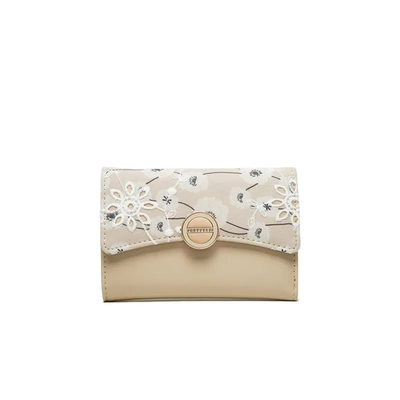 Lace Flower Filp Cover Wallet
