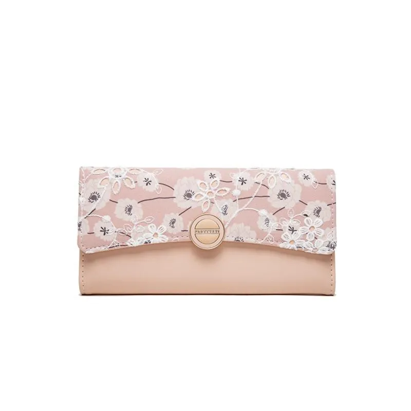 Lace Flower Filp Cover Wallet