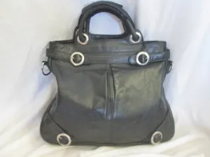LATICO NJ USA Leather Tote Carryall Satchel Man Purse Handbag Briefcase BLACK L