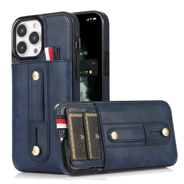 Leather Card Holder Phone Case With Kickstand