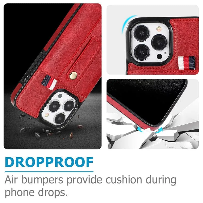 Leather Card Holder Phone Case With Kickstand