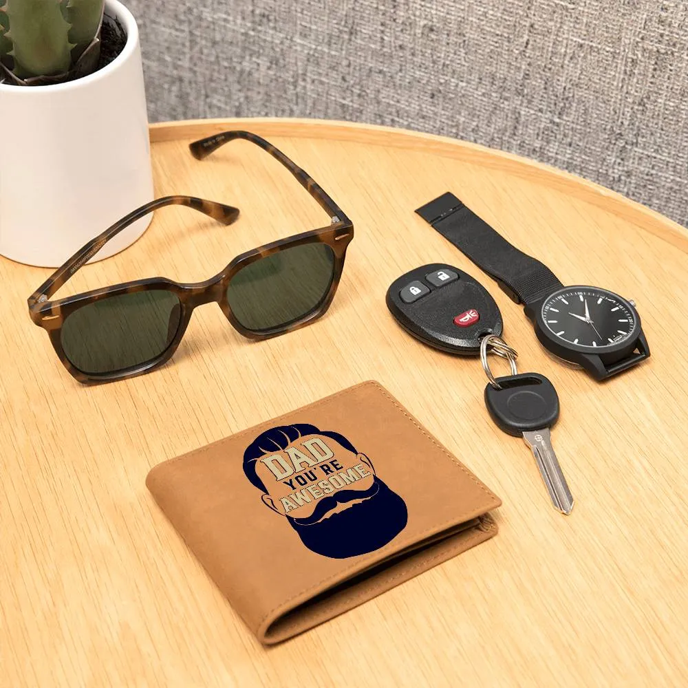 Leather Wallet - DAD YOU'RE AWESOME